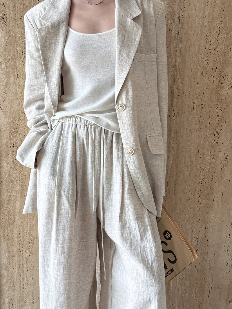 Jesienne Ekskluzywne Komplety  – Linen Pant Wide recenzja i cena