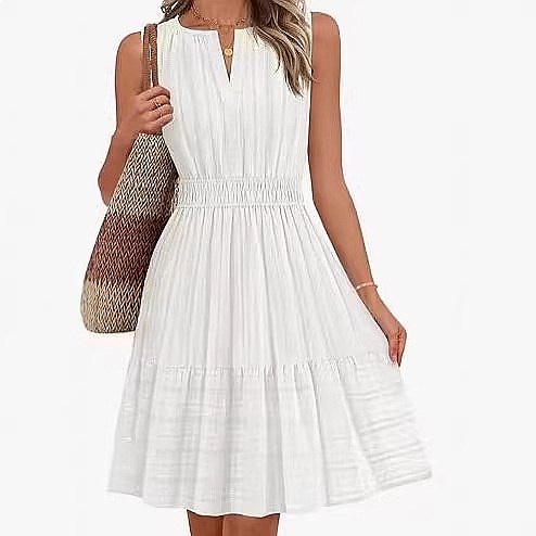Sukienka damska bez rękawów na – Linen Dress Wrap recenzja i cena